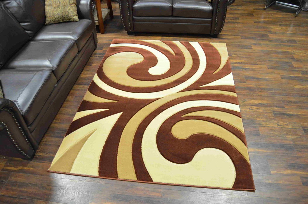 PALACE Rug Design 5012 - Brown, Grey, Turquoise - (5x8 (5'2x7'5")")