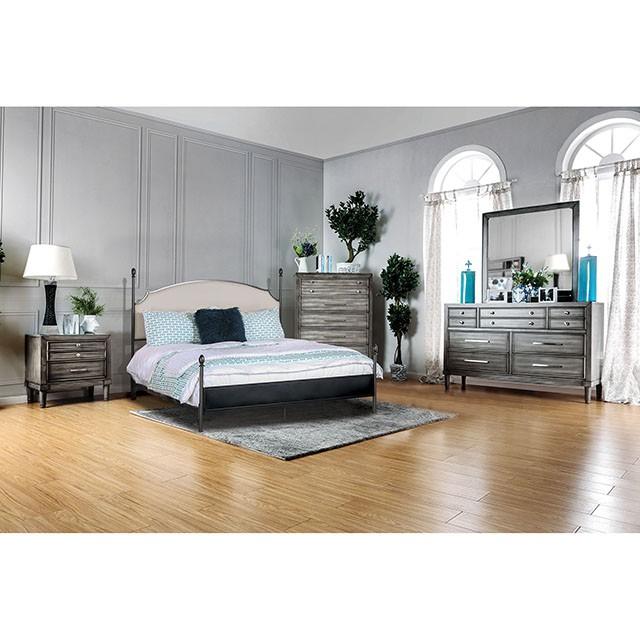 SINEAD Gun Metal/Beige Full & Twin Bed