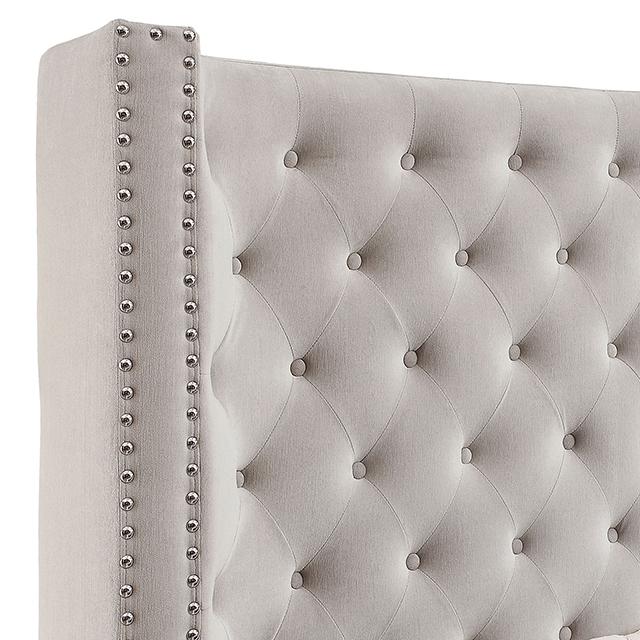 ROSABELLE E.King & Queen Bed, Black, Gray, & Ivory,