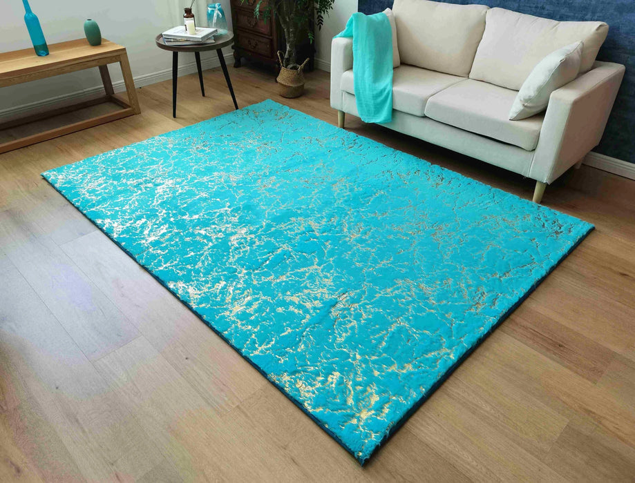TIMMY-S SHAGGY Rug TD3396-B6-TEAL+GOLD