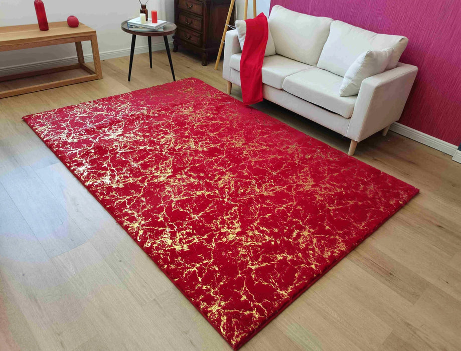 TIMMY-S SHAGGY Rug TD3396-B5-RED+GOLD