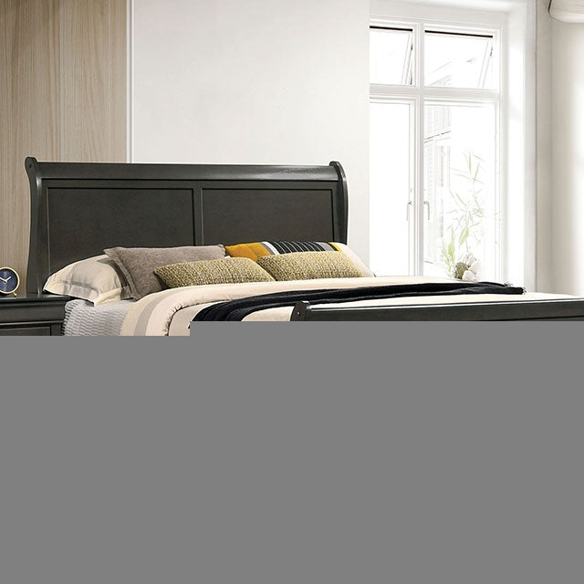 Louis Philippe Full, Twin, Full, & King Bed Black, Grey, Brown & White