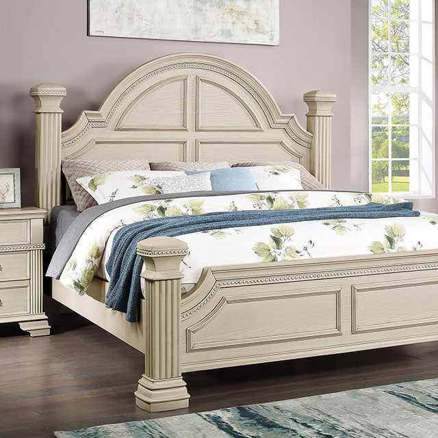 Pamphilos 4 & 5 Piece Queen Bedroom Set Gray & White